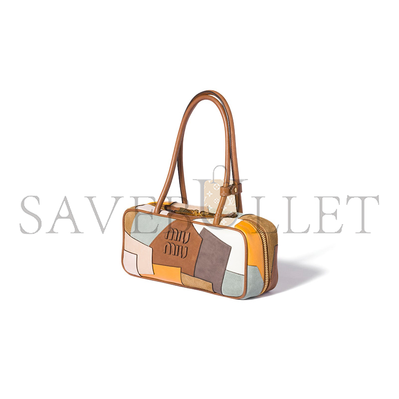 MIU MIU BEAU PATCHWORK LEATHER BAG 5BB173 (27*12*8cm) MIU MIU BEAU PATCHWORK LEATHER BAG 5BB173 (27*12*8cm)